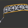 Elegant Jeweled Apparel Accessory With Gold Silver Frame Green Gemstone And Diamond Accents