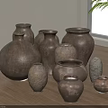 Modern Quiet Pottery Pot Tea Pot Vessel Earth Pottery Pot 3d model
