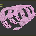 Cartoon Style Mechanical Scene With Building Block Tracks And Sci Fi Frame Structure