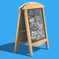 Wooden Chalkboard Signboard With Tea Time Text And Tea Cup Illustrations