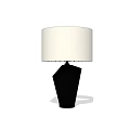 Modern Table Lamp With White Lampshade And Black Geometric Base 3d model