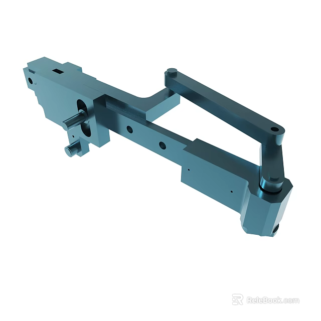 Structural Metal Mechanical Part With Multiple Holes And Connector Features 3d model 