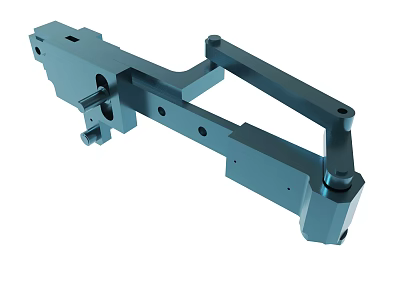 Structural Metal Mechanical Part With Multiple Holes And Connector Features 3d model