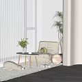 Modern Leisure Chair Single Chair Single Person Sofa Casual Table and Chair Combination Lazy Sofa 3d model