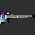 Colorful Musical Instruments and Art Supplies with Decorative Painted Guitar Design