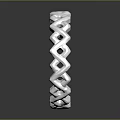 Stylish Silver Ring With Interlocking Geometric Patterns And Shiny Metallic Finish 3d model
