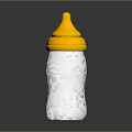 Baby Bottle With White Body Yellow Cap Modern Smooth Surface For Baby Feeding