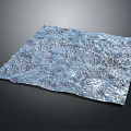 Blue Textured Square Surface Featuring Metallic Stone Like Material On Dark Background