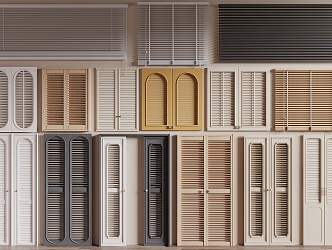 Blind door panel shutter door cabinet door shutter blinds 3d model