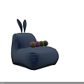 Blue Fabric Bean Bag Chair With Multiple Color Options For Comfortable Seating 3d model