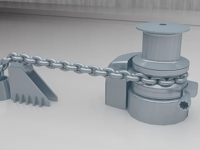 Ship Anchor Chain Winch System Key Marine Hardware For Vessel Operations 3d model