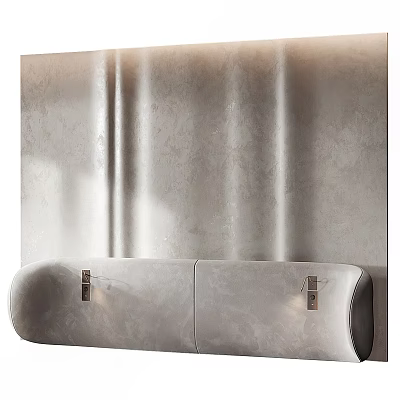 Elegant Modern Background Wall With Textured Surface Soft Lighting And Minimalist Sofa 3d model