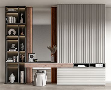 Modern wardrobe dresser combination 3d model