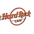 Hard Rock Cafe Neon Style Logo With Circular Design And Vibrant Red Yellow Lettering