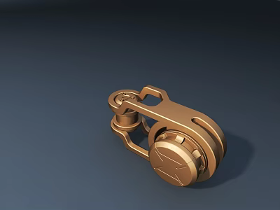 Golden Modern Door Handle With Sleek Metallic Design And Geometric Accents 3d model