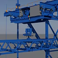 Blue Steel Structure Bridge Construction Machinery With Platform And Ladder
