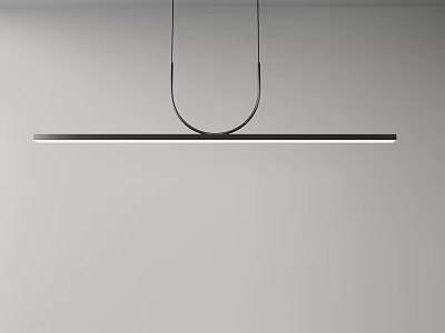 Modern Minimalist Linear Pendant Light With Black Frame For Interior Home Decoration 3d model