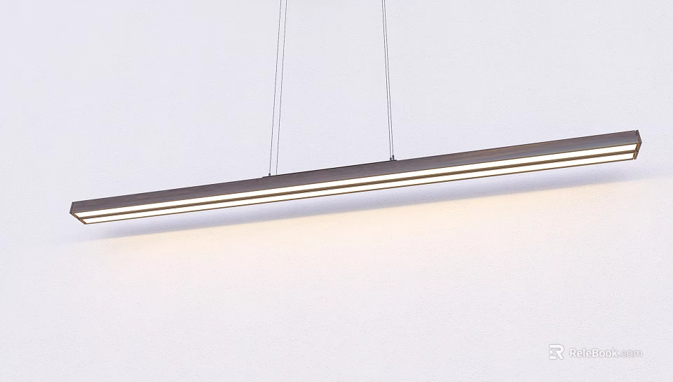 Modern Linear Pendant Light with Sleek Design Hanging in Minimalist Interior 3d model 