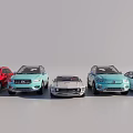 Assorted Colored Cars Including Sports Car And SUV Models On
