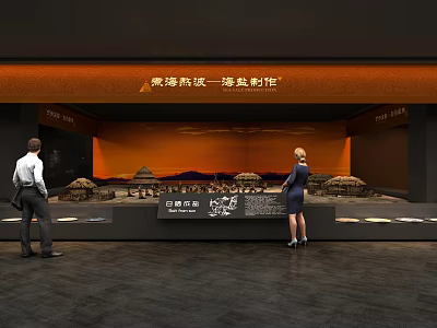 Cultural Center Displaying Ancient Yellow Emperor Tribe Zhuolu Battle Model With Visitors Observing 3d model