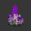 Vibrant Purple Crystal Cluster With Sharp Points And Natural Formation Features