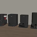 Row of Smart Robotic Cleaning Machines with Modern Design for Home Floor Care