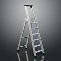 Sturdy Aluminum Step Ladder With Anti Slip Steps And Stable Base