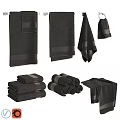 Soft Black Towels for Daily Laundry and Bathroom Use Folded and Hanging Styles