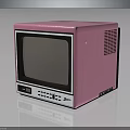 Pink Retro Vintage Television Electronic Appliance With Classic Old Style Design