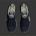 PUMA Classic Navy Blue Low-Top Suede Sneakers With White Sole And Green Logo Tag