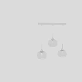 Three Modern Crystal Chandeliers With Wave Shaped Design And Metal Accents