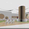 Kindergarten Interior With Wooden Elements Green Carpet White Furniture And Natural Light