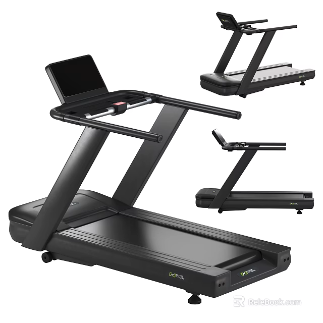 Modern Sports Equipment Home Treadmill With Digital Display And Adjustable Running Platform 3d model 