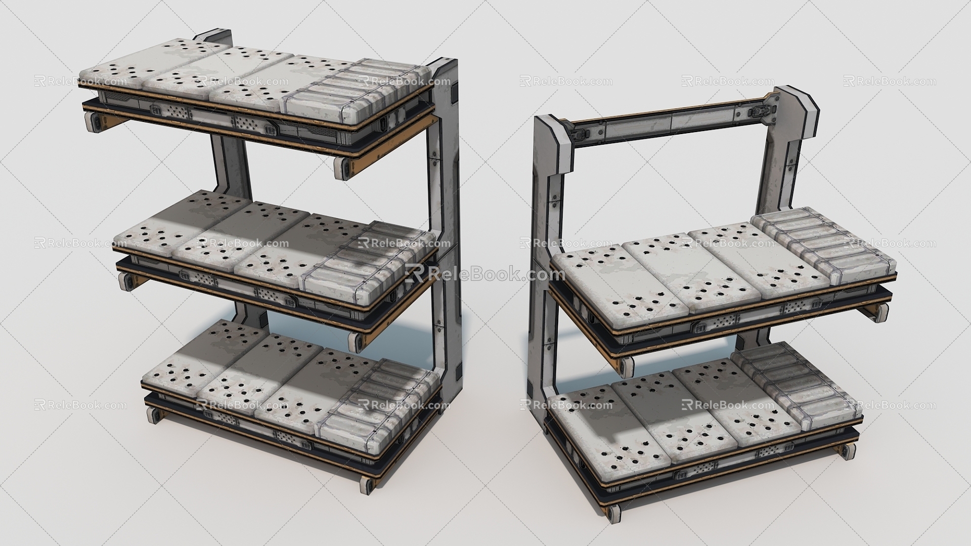 equipment shelf space shelf industrial hard surface 3d model