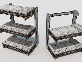equipment shelf space shelf industrial hard surface 3d model
