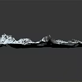 Garden Landscape Displaying 3D Snow Mountain Terrain Model With Snow Covered Mountain Texture