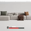 Modern corner sofa multiplayer sofa 3d model