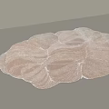 Beige Shaped Rug With Petal Design And Textured Surface For Home Decor
