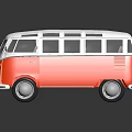 Classic Red And White Volkswagen Bus With Vintage Exterior Design And Side Windows