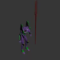 Purple And Green Sci Fi Mech Character With Detailed Armor Structure Design