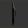 Tactical Metal Shield Weapon With Yellow Geometric Design Red Bloodstains And Transparent Viewing Window