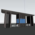 Modern Guard Booth Design With Metal Frame Glass Window And Roof Structure