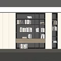 Modern Bookcase Background Cabinet Sofa Background Cabinet 3d model
