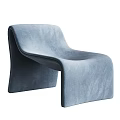 Beige And Blue Accent Chairs With Plush Textured Fabric And Curved Modern Design