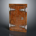 Wooden Swing Door With Metal Hinges Vintage Style Home Decor Design Element