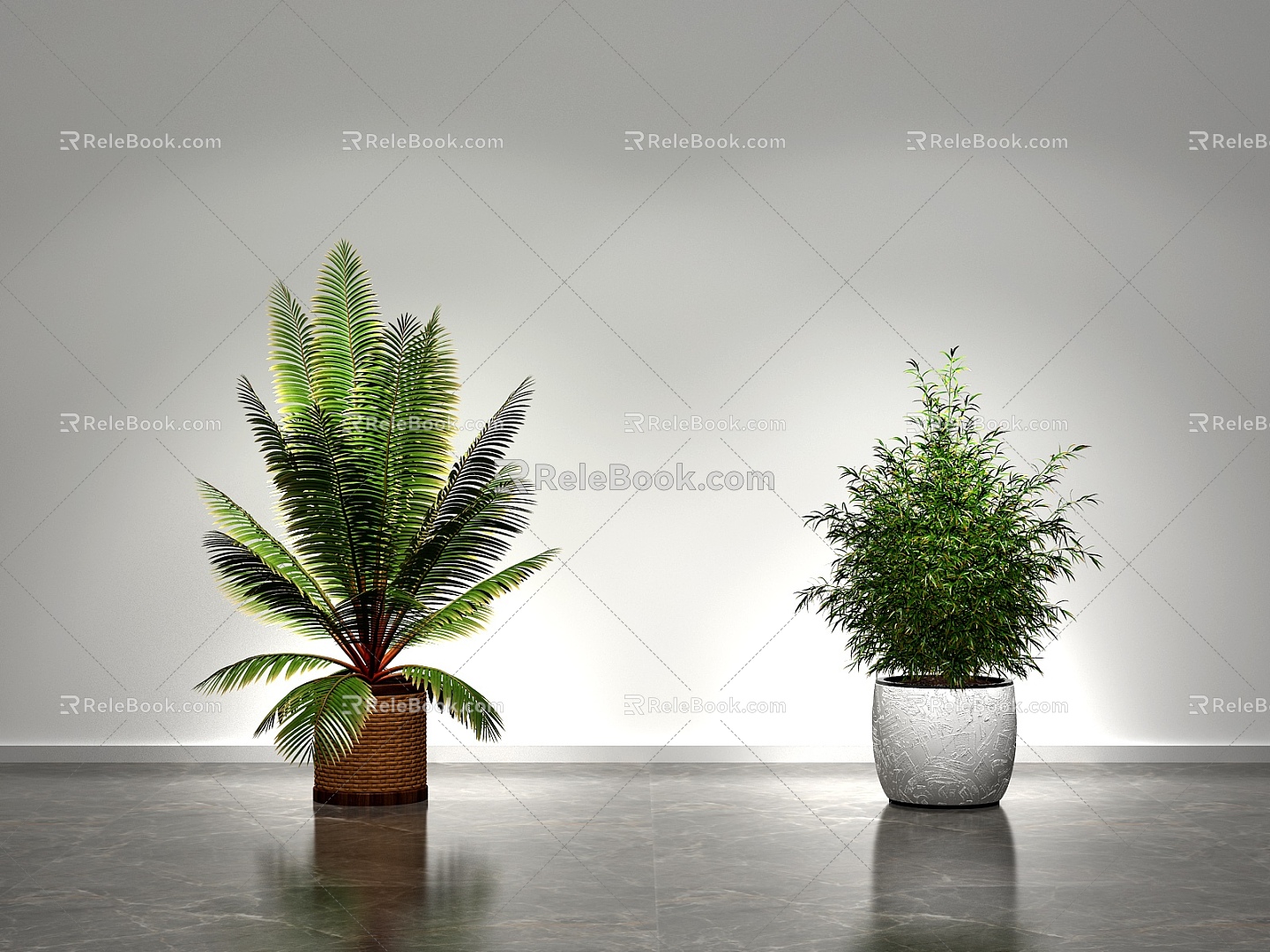 modern potted plant greening potted plant 3d model