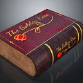 Vintage The Golden Rose Book With Red Cover And Golden Flower Decorations