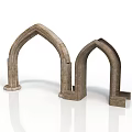 Stone Arch Architectural Structures With Textured Surface For Building Design Elements 3d model