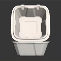 White Disposable Takeout Food Container With Open Lid And Divided Compartments 3d model