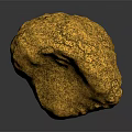 Golden Decorative Ornament Set With Rough Texture And Shiny Surface On Black Background